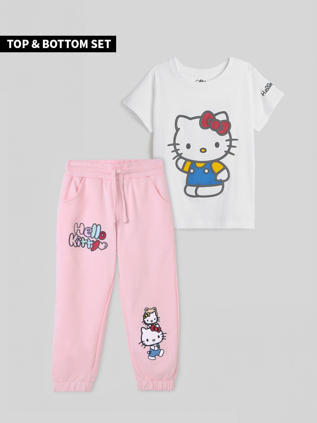 Hello Kitty: Pink Kitty Set Girls Cotton Co-ord Sets Online
